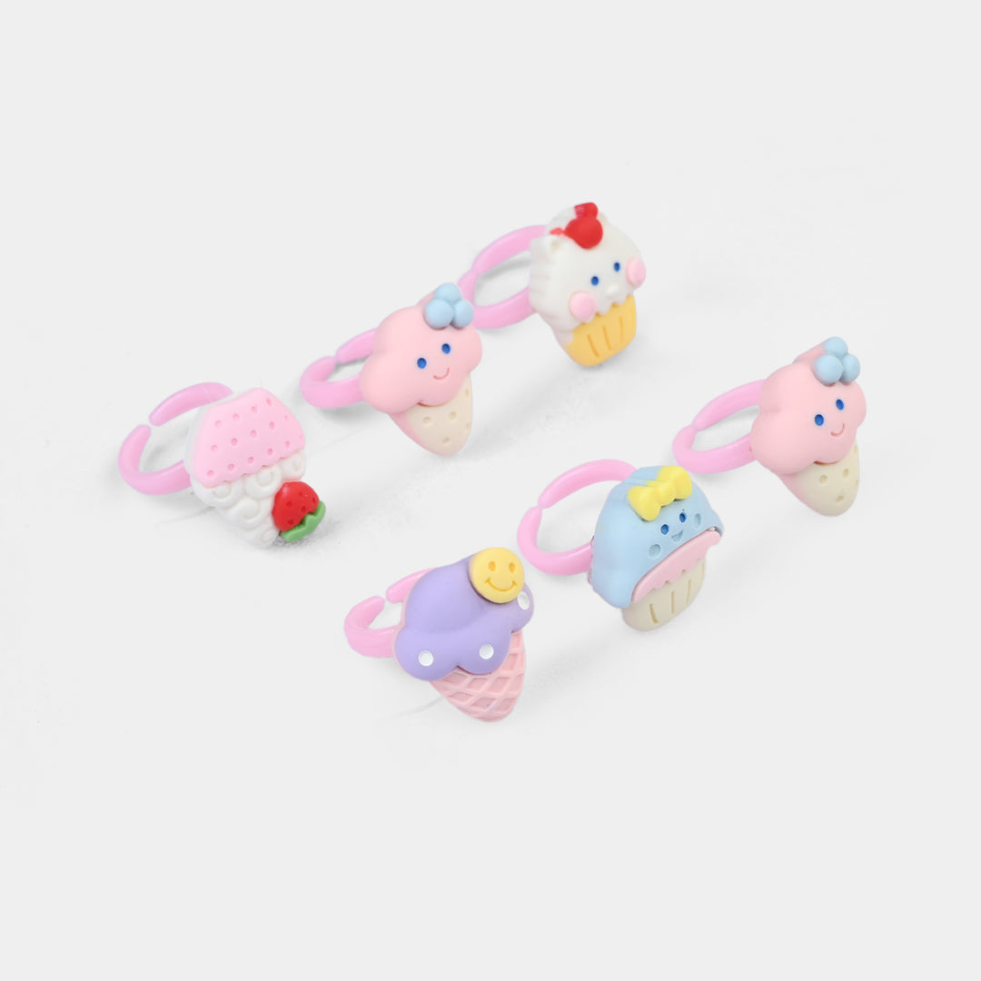 Cute Colorful Girls Ring Set | Pack of 6