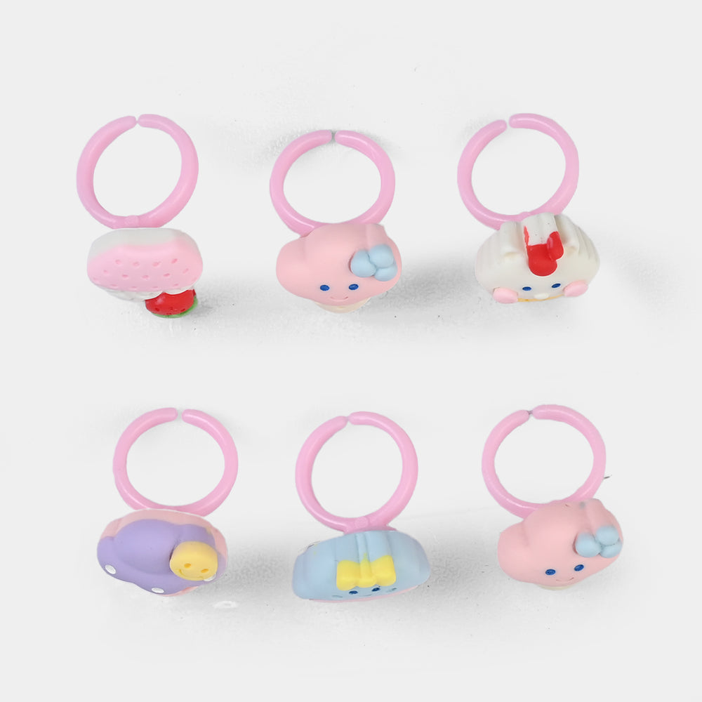 Cute Colorful Girls Ring Set | Pack of 6