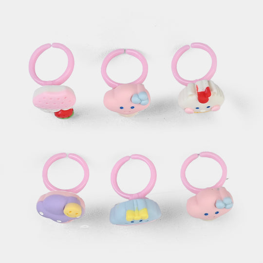Cute Colorful Girls Ring Set | Pack of 6