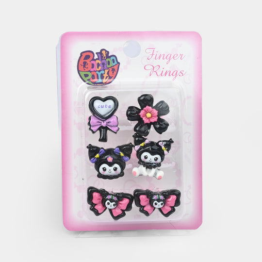 Cute Colorful Girls Ring Set | Pack of 6