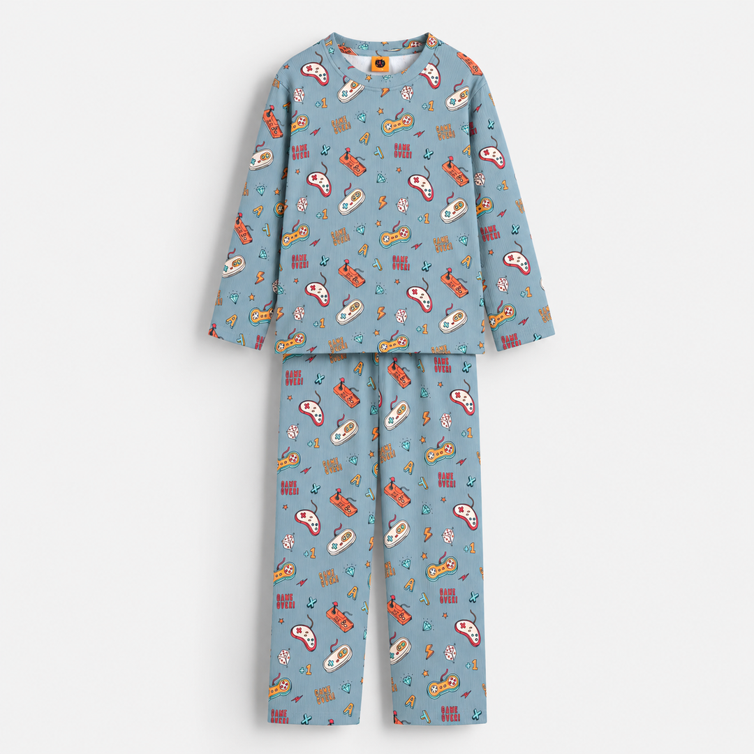 Boys Poly Cotton Jersey Night Suit Gameover