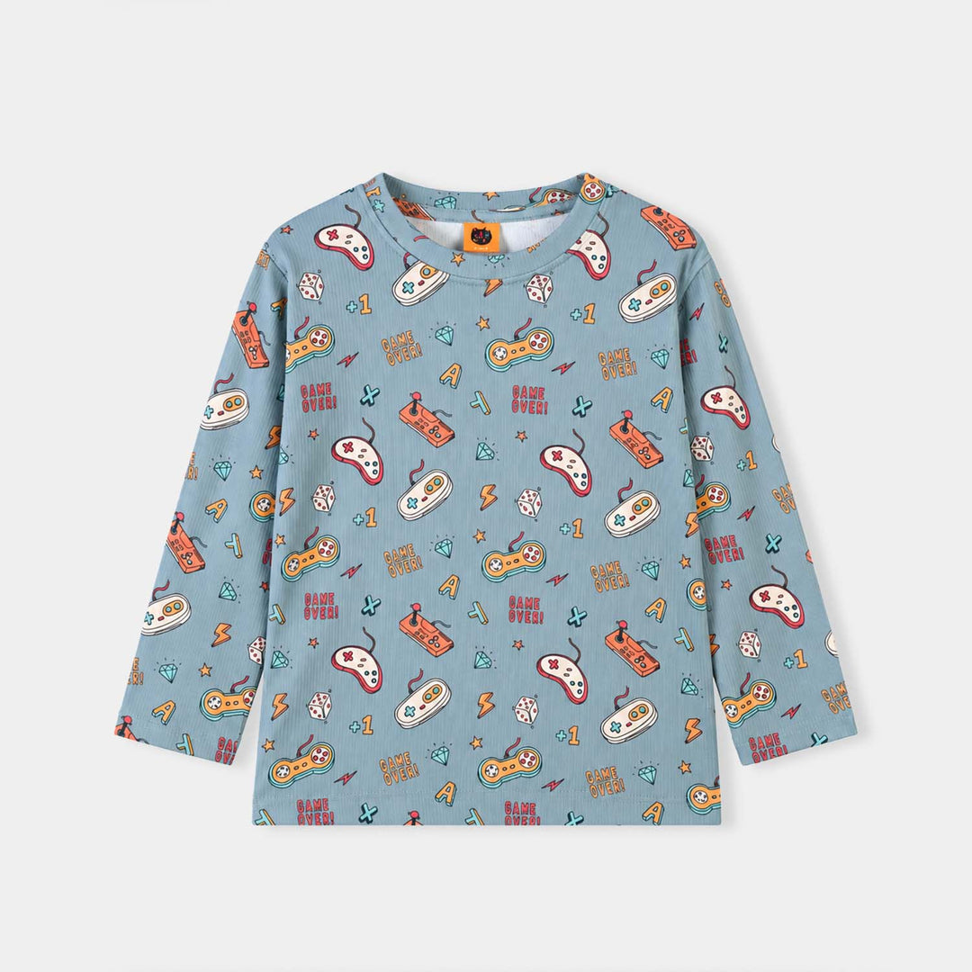 Boys Poly Cotton Jersey Night Suit Gameover