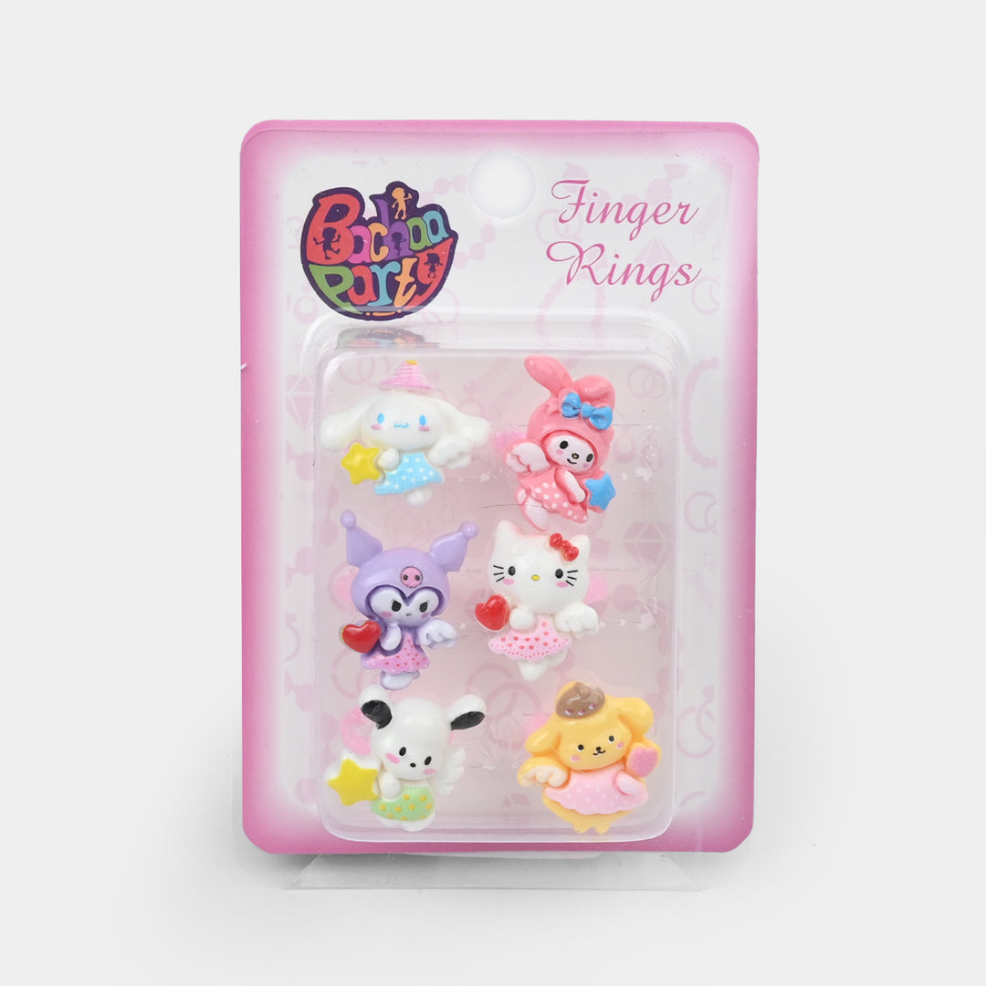 Cute Colorful Girls Ring Set | Pack of 6