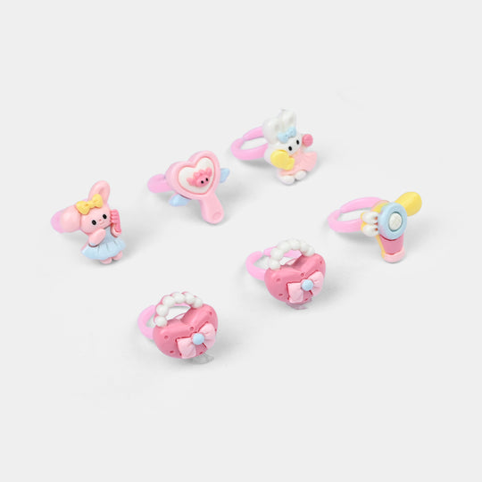 Cute Colorful Girls Ring Set | Pack of 6