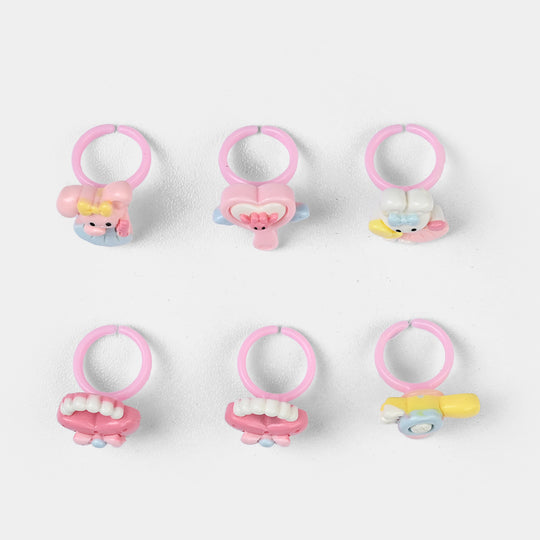 Cute Colorful Girls Ring Set | Pack of 6