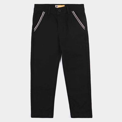 Boys Cotton Pant Black Tape-BLACK