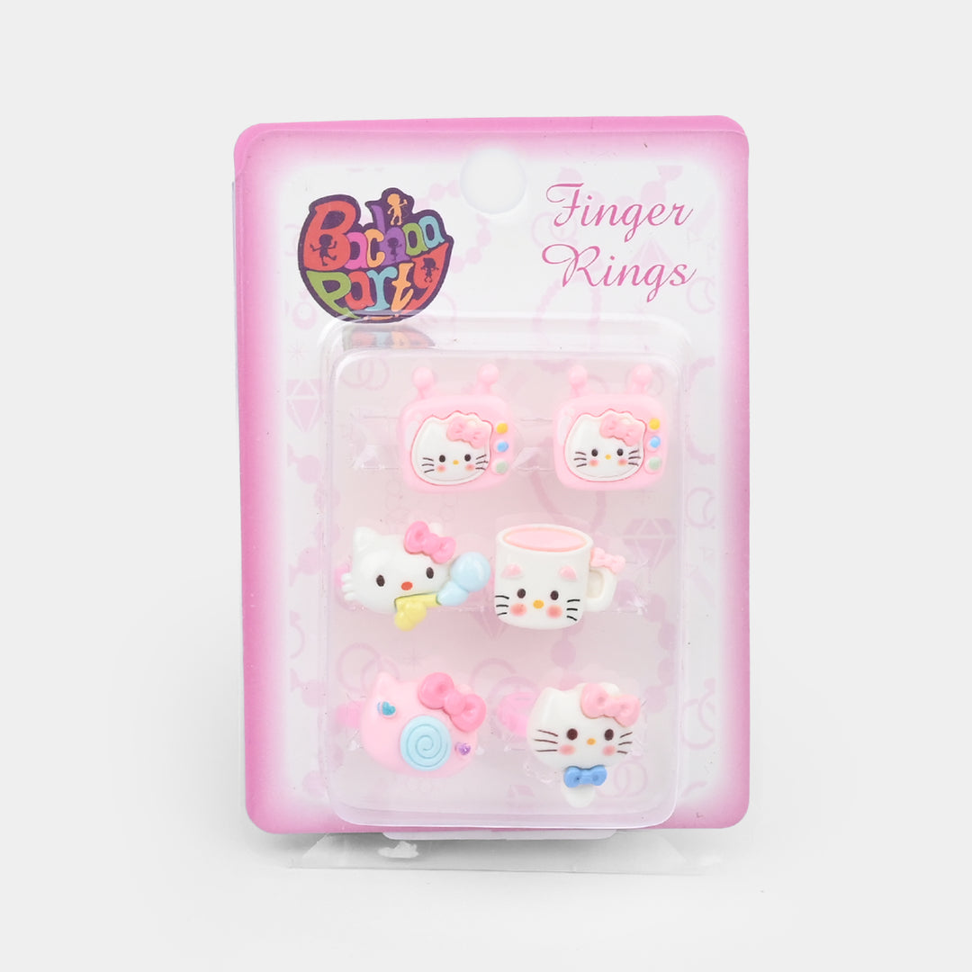 Cute Colorful Girls Ring Set | Pack of 6