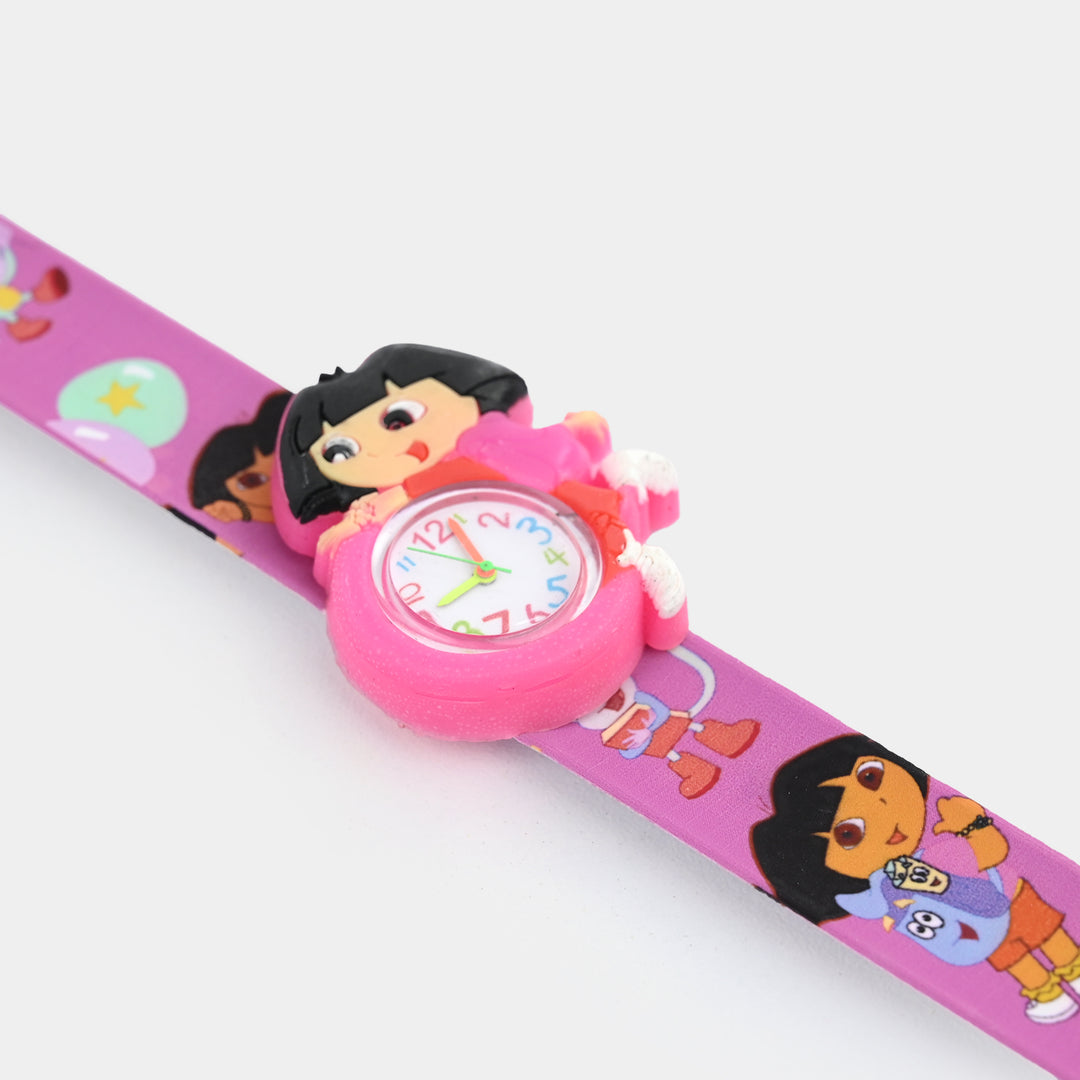Girls Kids Slap-On Wrist Watch
