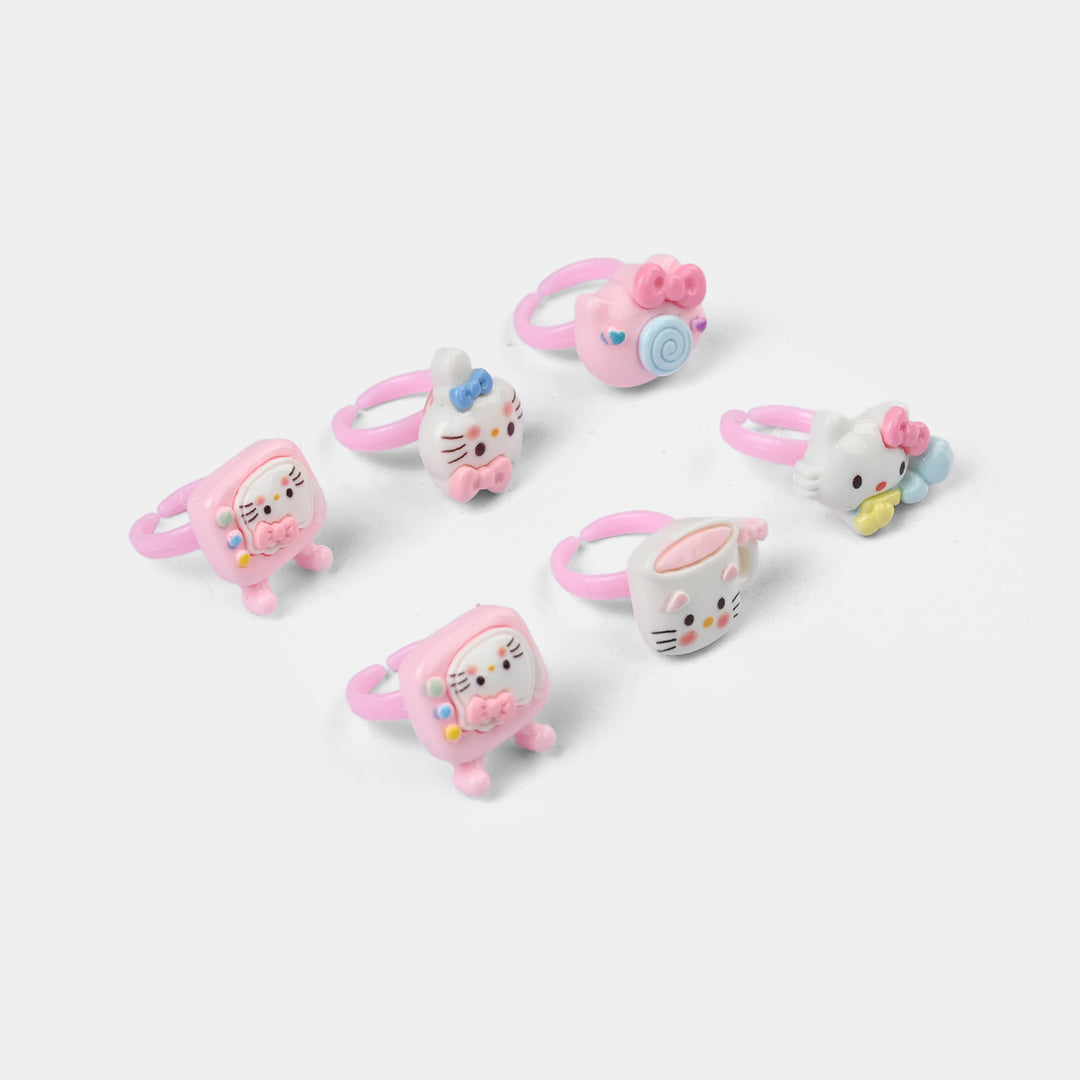 Cute Colorful Girls Ring Set | Pack of 6