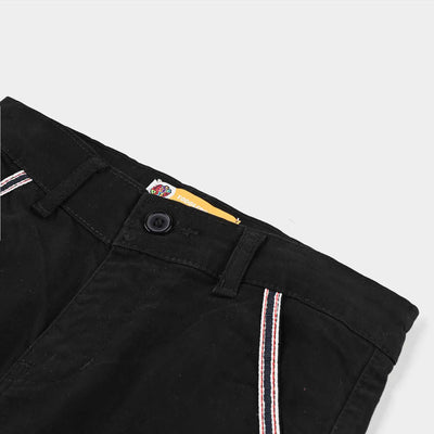 Boys Cotton Pant Black Tape-BLACK