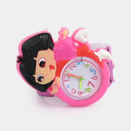Girls Kids Slap-On Wrist Watch