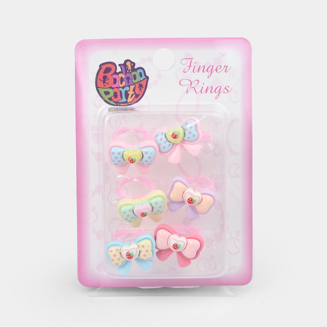 Cute Colorful Girls Ring Set | Pack of 6
