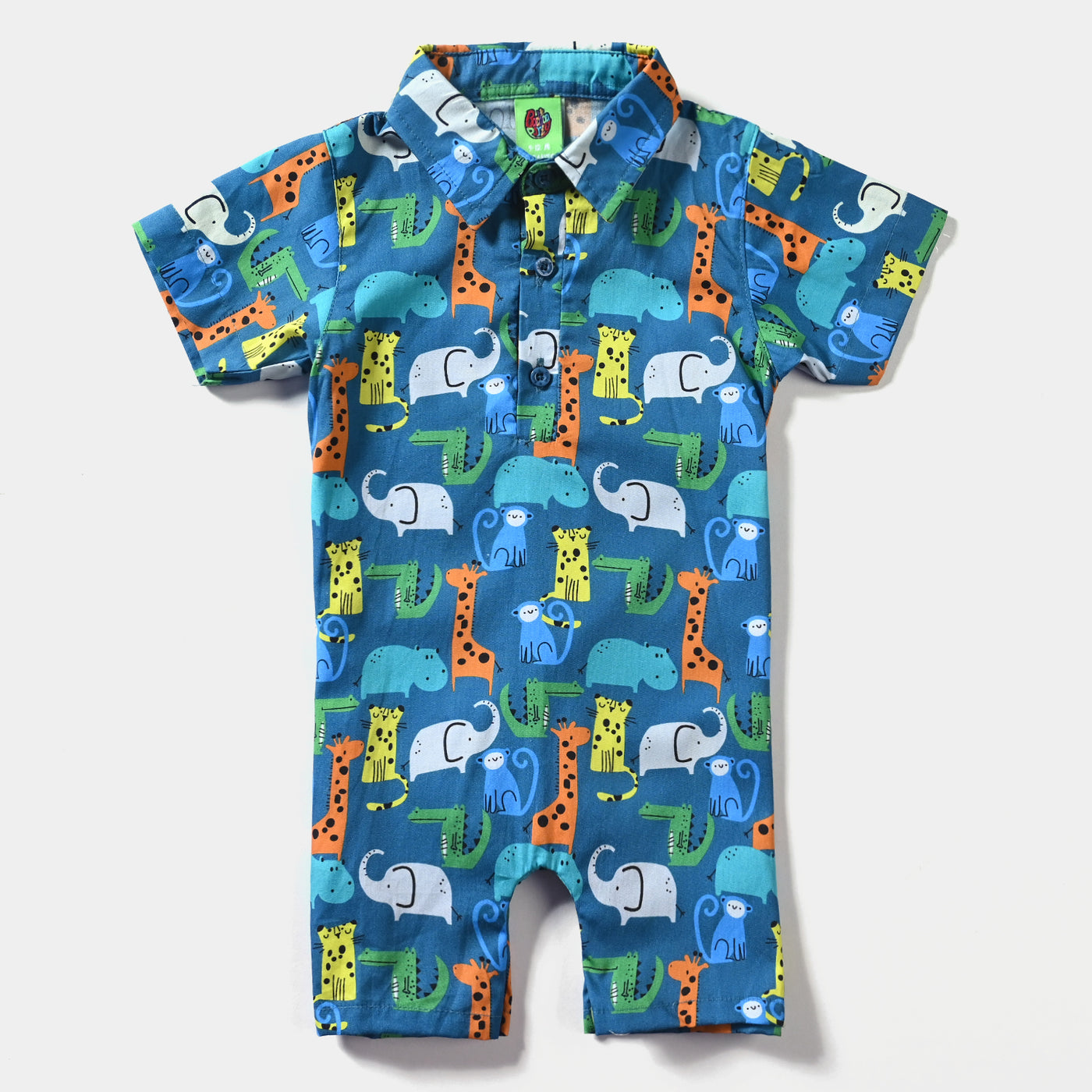 Infant Boys Cotton Romper Animal-LT.Blue