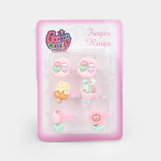 Cute Colorful Girls Ring Set | Pack of 6