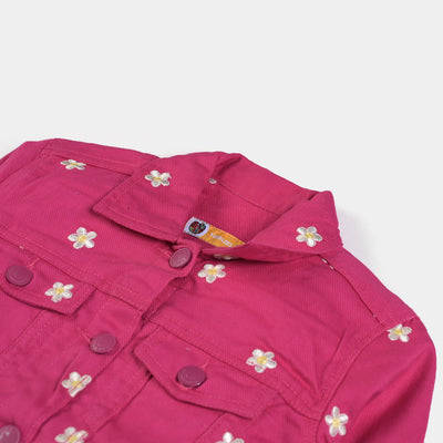 Girls Cotton Jacket AOE Flower-Pink