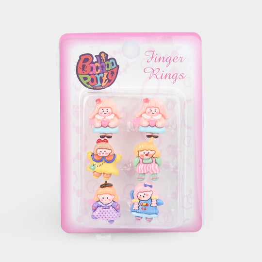 Cute Colorful Girls Ring Set | Pack of 6