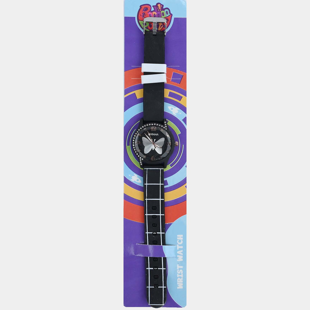 Girls Silicone Strap Analog Wristwatch