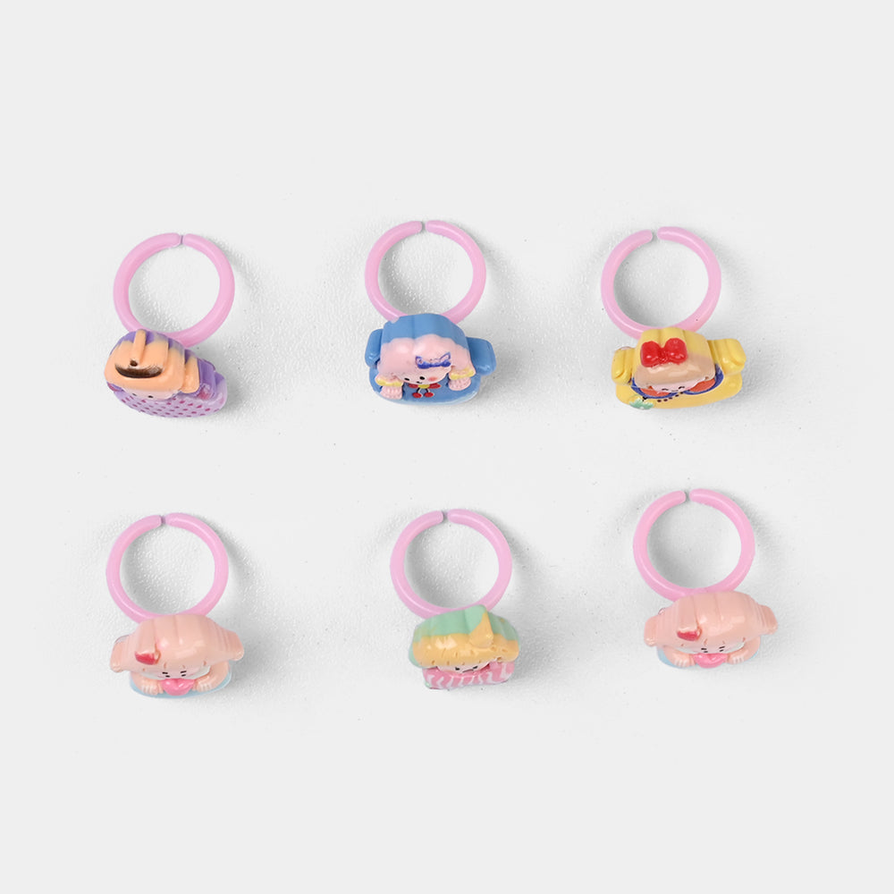 Cute Colorful Girls Ring Set | Pack of 6