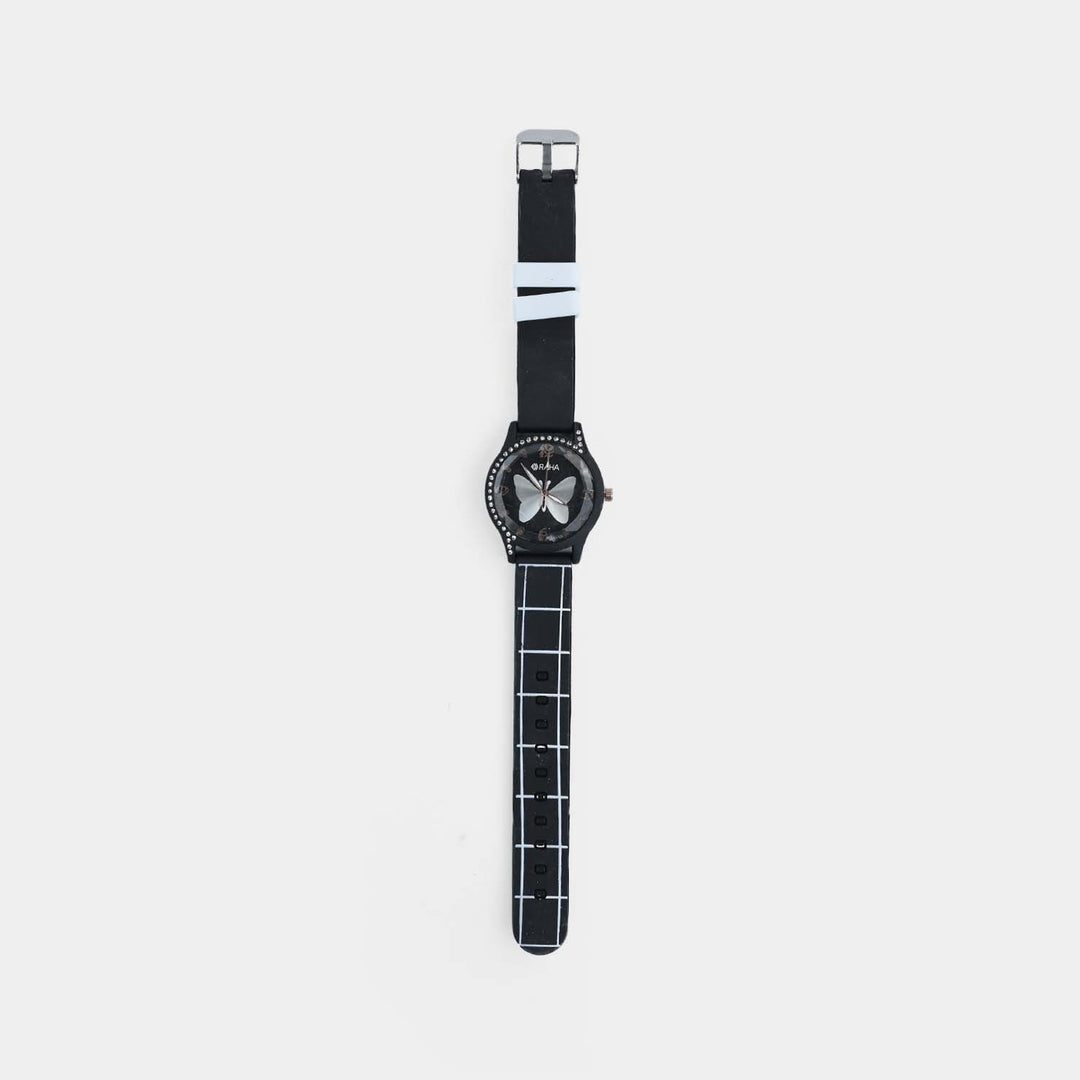 Girls Silicone Strap Analog Wristwatch