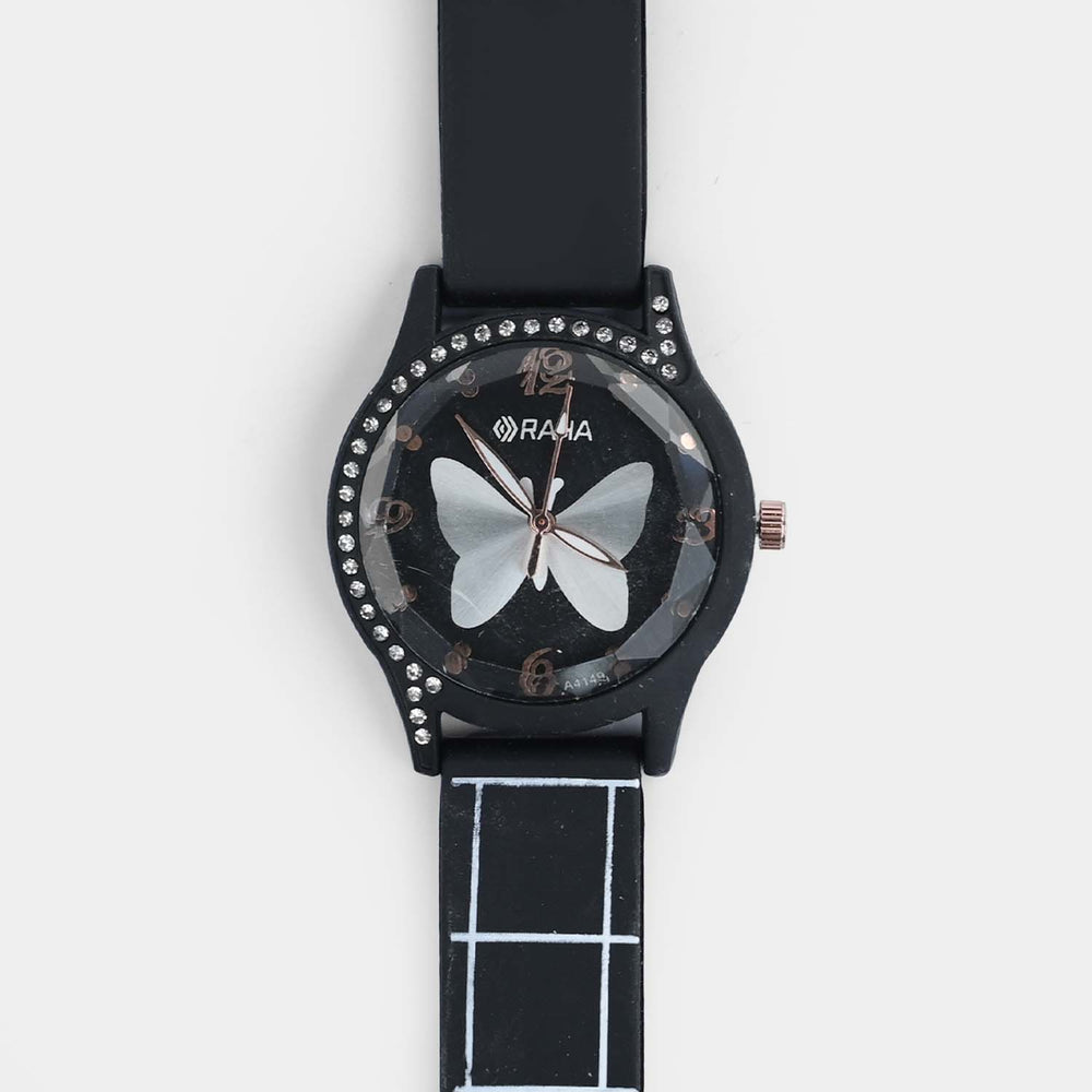 Girls Silicone Strap Analog Wristwatch