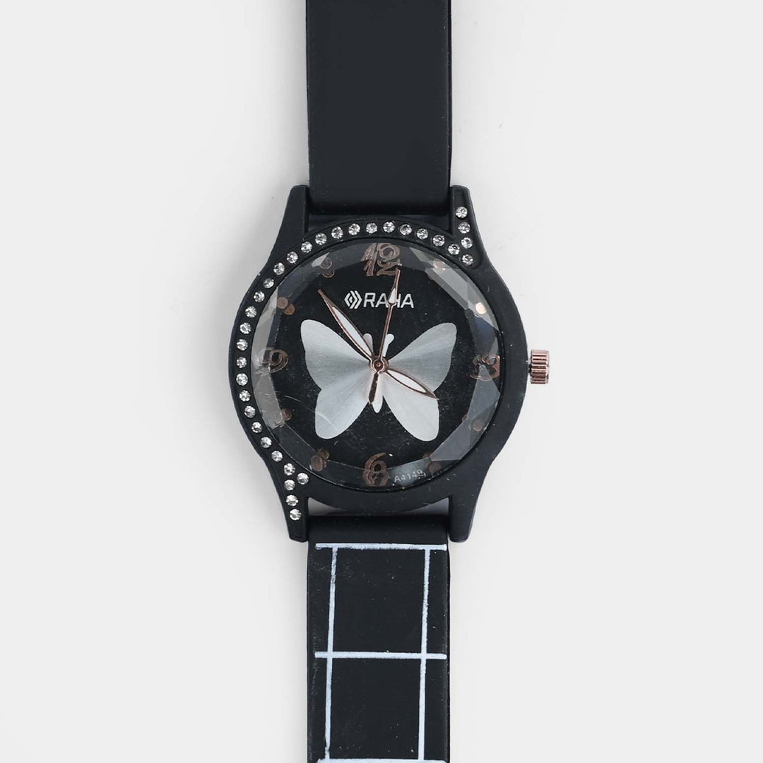Girls Silicone Strap Analog Wristwatch