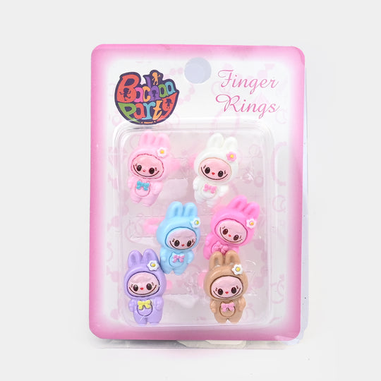 Cute Colorful Girls Ring Set | Pack of 6