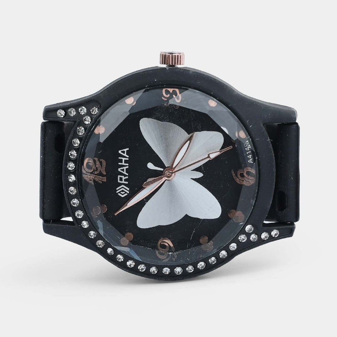 Girls Silicone Strap Analog Wristwatch