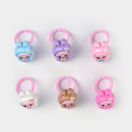 Cute Colorful Girls Ring Set | Pack of 6