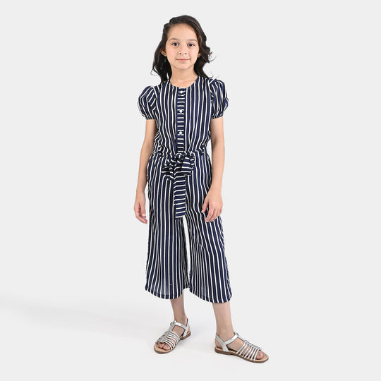 Girls Viscose JumpSuit - Stripes