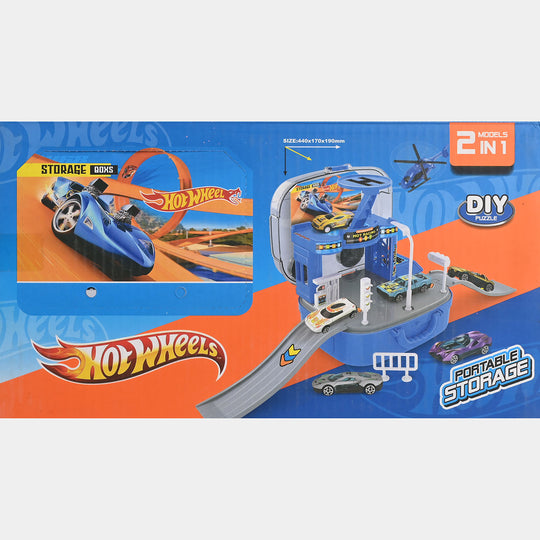 Hot Wheel Portable Parking Lot & Track Set