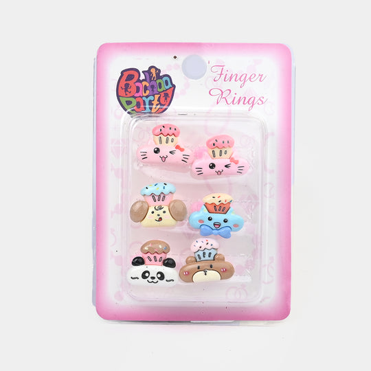 Cute Colorful Girls Ring Set | Pack of 6