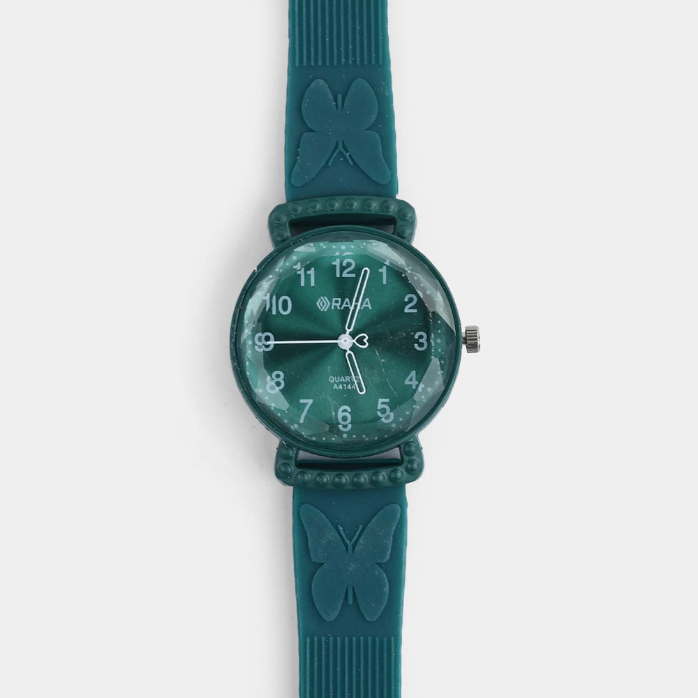 Girls Silicone Strap Analog Wristwatch