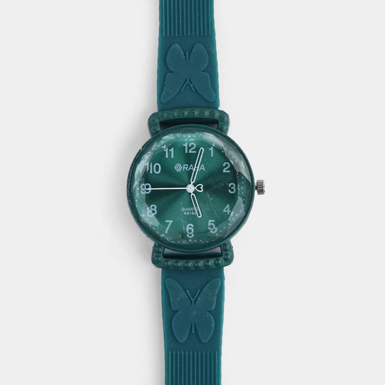 Girls Silicone Strap Analog Wristwatch