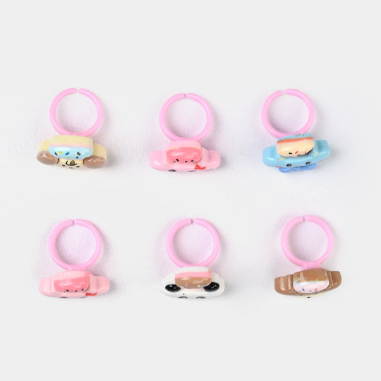 Cute Colorful Girls Ring Set | Pack of 6