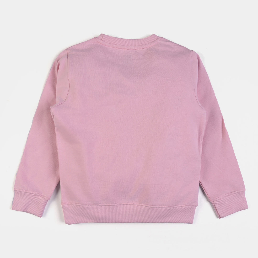 Girls Cotton Terry Sweatshirt Soul Sisters-Orchid Pink