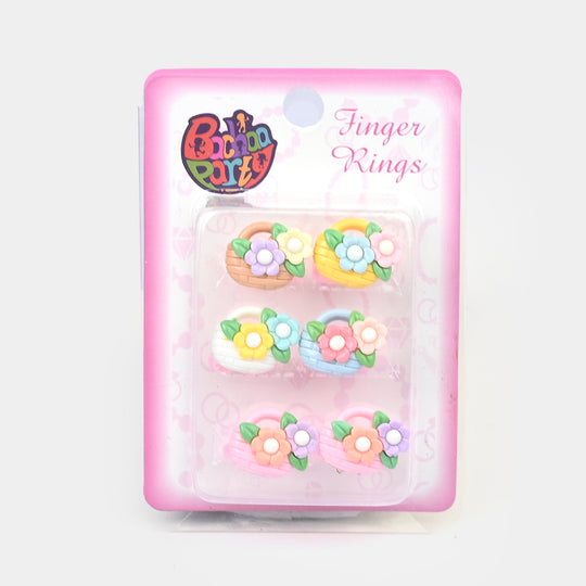 Cute Colorful Girls Ring Set | Pack of 6