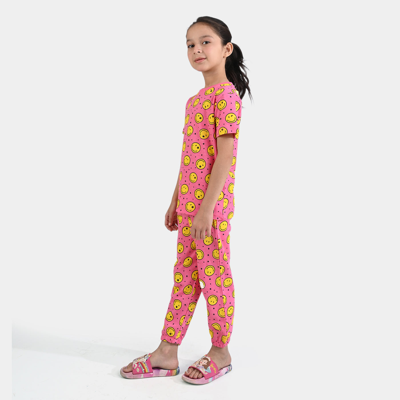 Girls Jersey/Terry 2 Piece Suit Smiley-C.Rose