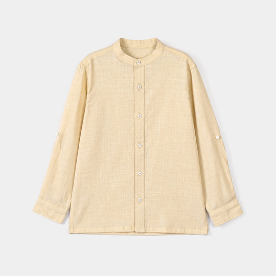 Boys Cotton Slub Shirt (Anise)-Yellow