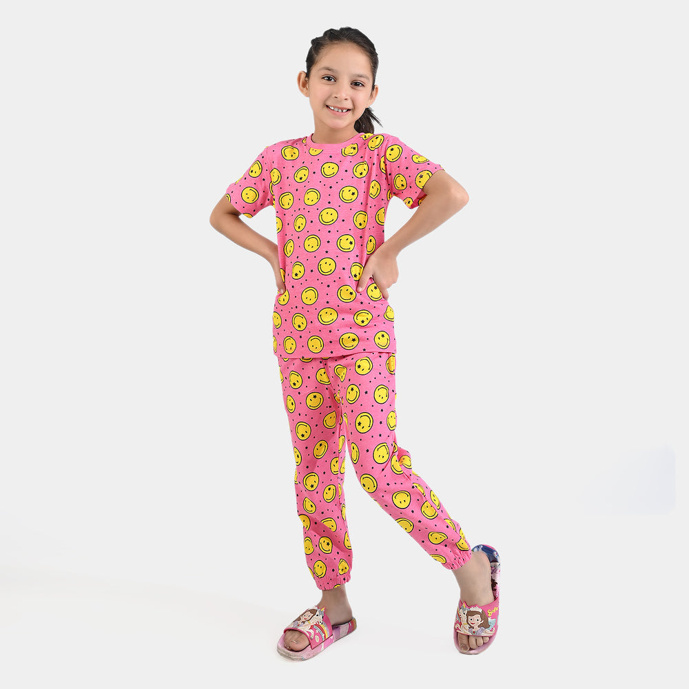 Girls Jersey/Terry 2 Piece Suit Smiley-C.Rose