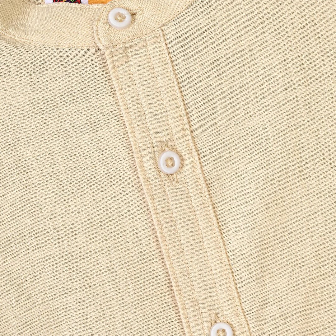 Boys Cotton Slub Shirt (Anise)-Yellow