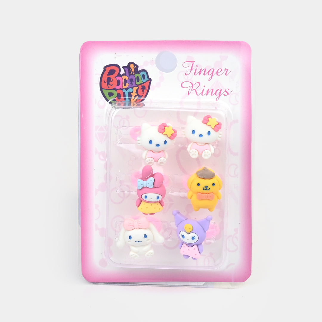 Cute Colorful Girls Ring Set | Pack of 6