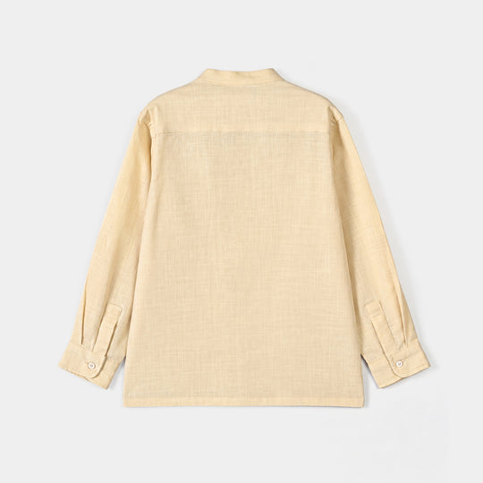 Boys Cotton Slub Shirt (Anise)-Yellow