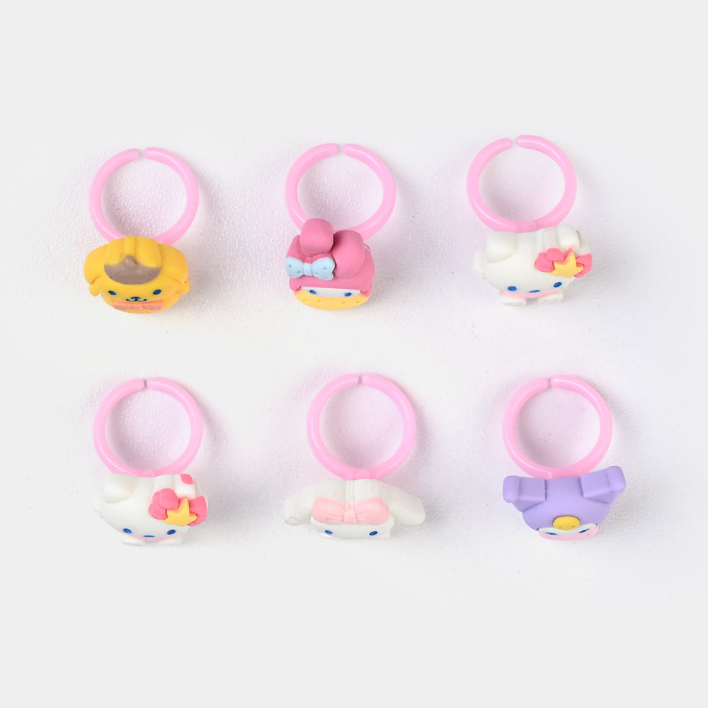 Cute Colorful Girls Ring Set | Pack of 6