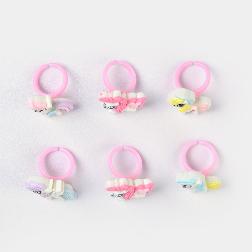 Cute Colorful Girls Ring Set | Pack of 6