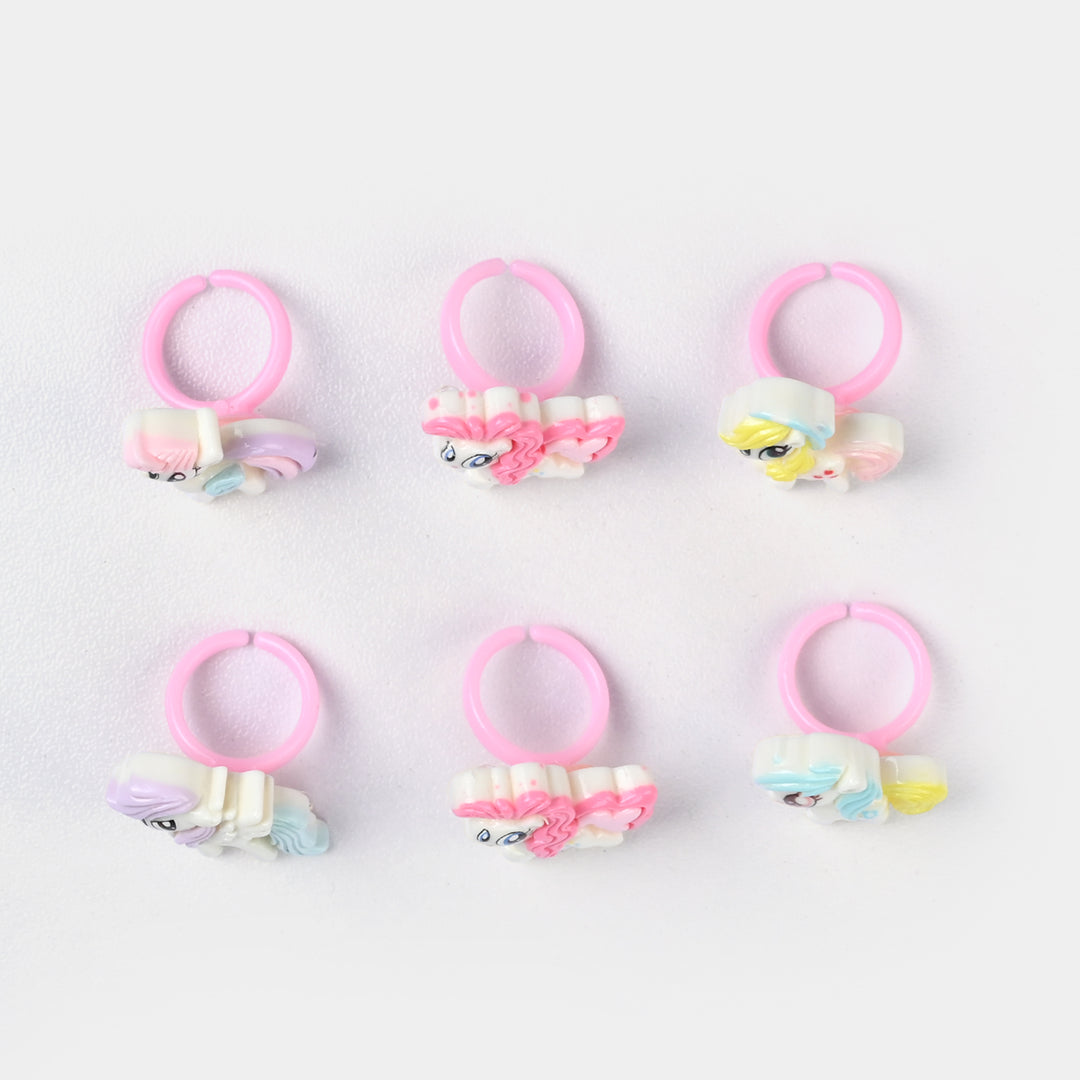Cute Colorful Girls Ring Set | Pack of 6