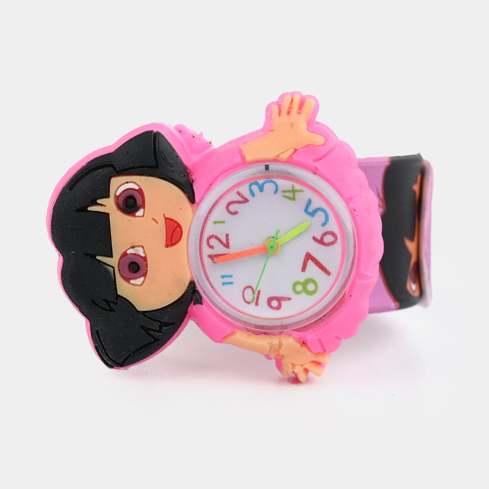 Girls Kids Slap-On Wrist Watch
