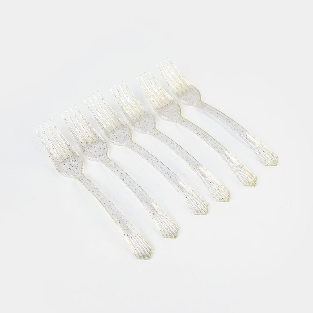 Party Plastic Mini Crystal Forks (Disposable) - Transparent