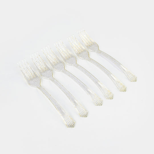 Party Plastic Mini Crystal Forks (Disposable) - Transparent
