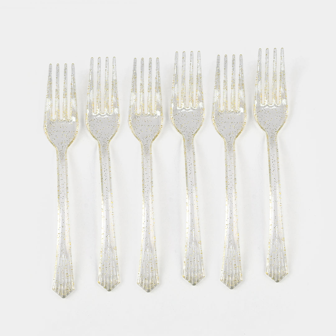 Party Plastic Mini Crystal Forks (Disposable) - Transparent