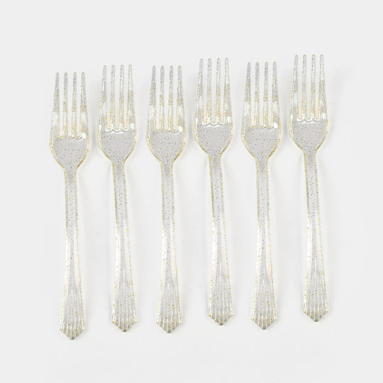 Party Plastic Mini Crystal Forks (Disposable) - Transparent